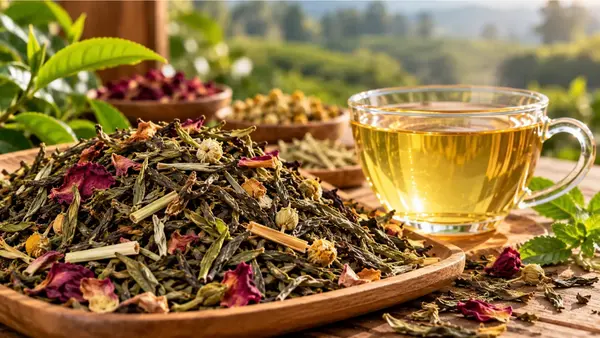 Fresh green tea leaves and natural blends wholesale
